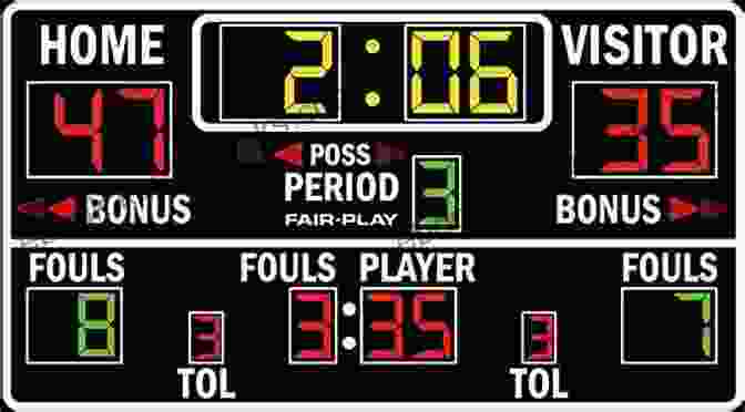 Image Of A Basketball Scoreboard, Showing The Use Of Math In Calculating Scores And Statistics. Learning STEM From Basketball: Why Does A Basketball Bounce? And Other Amazing Answers For Kids (STEM Sports)